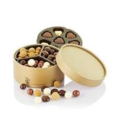 Cocoture hatteæske guld med marcipanhjerter, dragé & guld foliehjerter 240 g NEDSAT PGA DATO